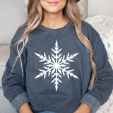 Winter Snowflake Graphic Sweatshirt | Comfy Fleece Lined | Soft | Snow | Winter | Sowing | Flakes | Cold Outside | Snowman