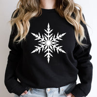 Winter Snowflake Graphic Sweatshirt | Comfy Fleece Lined | Soft | Snow | Winter | Sowing | Flakes | Cold Outside | Snowman