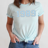 1989 Graphic Tee | Faux Chenille | Trendy | Taylor | Music Album | Baby Blue | Graphic Shirt | Layering Tee | New Music | CD Cover