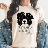 Australian Shepherd Mom Graphic Tee | Medium Dog Breed | Best Friend | Fur Mom