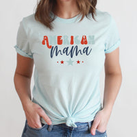 American Mama Graphic Tee | Modern | USA | Red White And Blue | Stars | Freedom | Patriotic