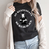On Wednesdays We Wear Black Graphic Tee | Wednesday TV Show | Nevermore Academy | Wednesday Addams