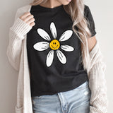 Flower Graphic Tee | Daisy | Spring | Smiley | Happy Face | Spring Smiley Flower