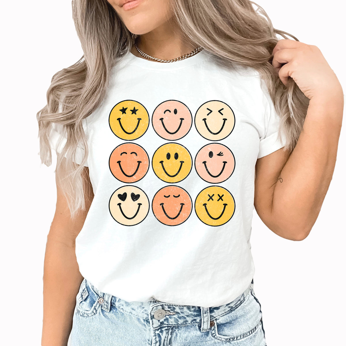Smiley Grid Graphic Tee | Smile | Smiley | Happy Face | Smile Grid | H ...