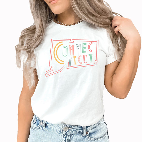 Connecticut Line Art Graphic Tee | Home State | Connecticut | United States