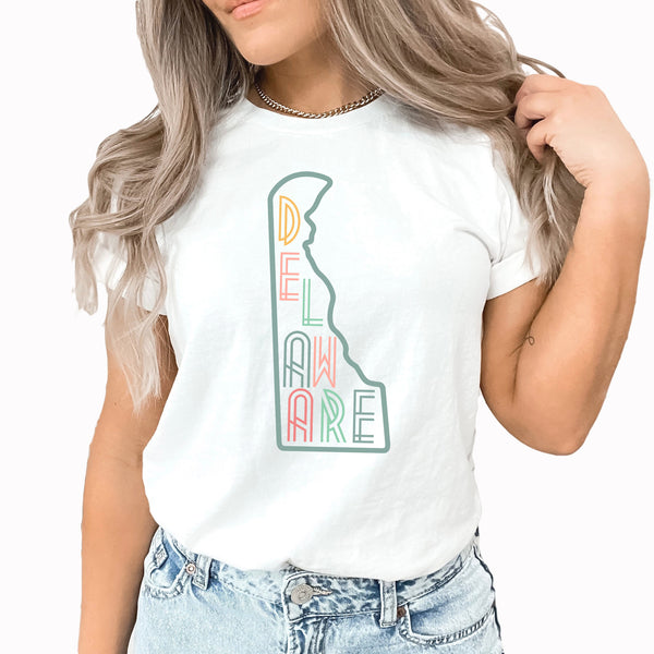 Delaware Line Art Graphic Tee | Home State | Delaware | Line Art | United States