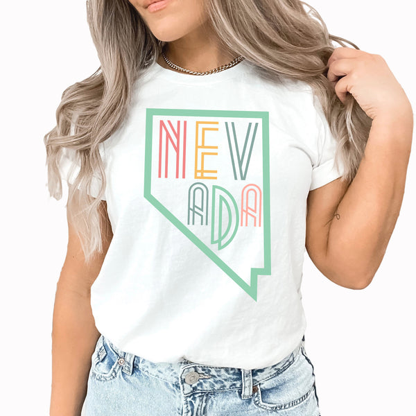 Nevada Line Art Graphic Tee | Line Art | Nevada| Home State | United States