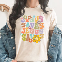 Jesus Saves Graphic Tee | Retro Jesus Saves | Woman Of God