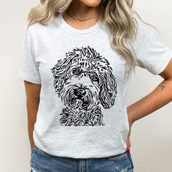 Doodle Dog Graphic Tee | I Love My Dog | Golden Doddle | Puppy | Favorite Pet | Animals | Dog Mom | Cute Pup | Poodle | Layering Tee