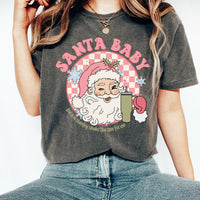 Pink Santa Baby Comfort Colors | Checkered | Leave a Stanley Under The Tree | Holiday| Vintage | Christmas Graphic Tee