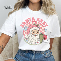 Pink Santa Baby Comfort Colors | Checkered | Leave a Stanley Under The Tree | Holiday| Vintage | Christmas Graphic Tee