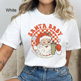 Red Santa Baby Comfort Colors Tee | Checkered | Leave a Stanley Under The Tree | Vintage | Retro | Santa