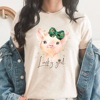 Lucky Piglet Graphic Tee | St Patrick's day | Lucky Girl | Cute Piglet | Barnyard Animal
