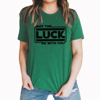 Luck Rectangle Graphic Tee | May The Luck Be With You | Star Wars | St Patrick's Day | Lucky You