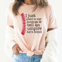 Need To Eat Hotdogs Baseball Graphic Tee | Home Run | Ball Diamond