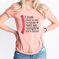 Need To Eat Hotdogs Baseball Graphic Tee | Home Run | Ball Diamond