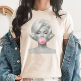 Marilyn Bubble Gum Graphic Tee | Hollywood Star | Beauty Mark | Pink | Famous | Retro | Movie Star | Actress