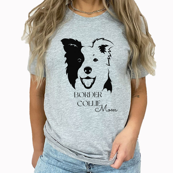 Border Collie Mom Graphic Tee | Medium Dog Breed | Fur Mom | Best Friend