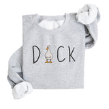 Duck Embroidered Sweatshirt | Fleece Lined Pullover | Funny Duck | Silly | Animal | Stitched | Trendy