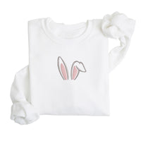 Bunny Ears Embroidered Sweatshirt | Fleece Lined Pullover | Easter | Spring | Easter Bunny | Easter Sunday | Easter Rabbit | Stitched