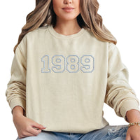 1989 Embroidered Comfort Colors Sweatshirt | Pullover | Birthday Year | Album Cover | Taylor | Vintage
