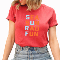 Sea Sun Rad Fun Surf Graphic Tee | Kissed By The Sun | Beach Please | Sunkissed | Sunset Chaser