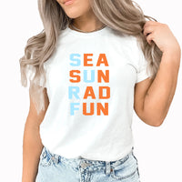 Sea Sun Rad Fun Surf Graphic Tee | Kissed By The Sun | Beach Please | Sunkissed | Sunset Chaser