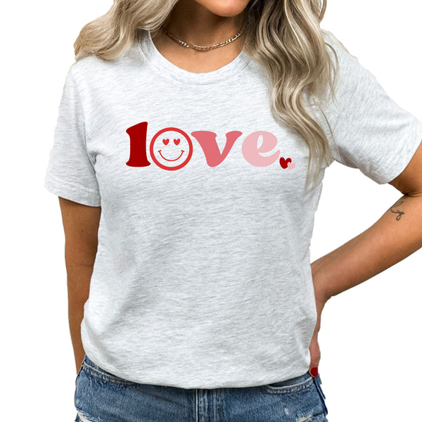 Pink Smile Love Graphic Tee | Valentine's Day | Love | Smiley | Heart | Valentine | Galantines | Date Night | Layering Tee | Cute | Romance