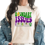 Boundary Issues Mardi Gras Graphic Tee | Carnival | Beads | Parades | Masks | King Cake | New Orleans | Funny Tees | Party | Layering Tee