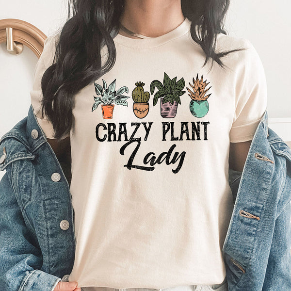 house plant lady Crazy Plant Lady Graphic Tee | House Plants | I Wet My Plants