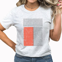 Salmon Red Block Graphic Tee | Abstract Block Design