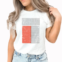 Salmon Red Block Graphic Tee | Abstract Block Design
