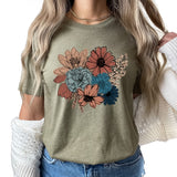 Bold Floral Graphic Tee | Bold Statement Flowers | Super Soft | Boho Spring Flowers | Layering Tee | Wildflower | Warm Colors | Floral Print
