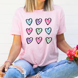 Heart Grid Graphic Tee | Neon Heart | Valentine | Love | Sweet Heart | Valentine's Day | Hearts