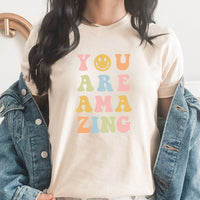 You Are Amazing Graphic Tee | Remarkable | Unbelievable | You Are Wonderful | Be You | Smile | Smiley Face