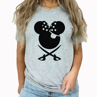 Pirate Mouse Graphic Tee | Pirate | Disneyland | Mouse Ears | Pirate | Theme Park | Minnie Mouse