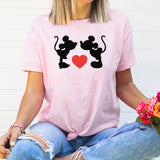 Kissing Characters Graphic Tee | Theme Park | Disney | Mickey Mouse | Minnie Mouse | Heart | Kissing