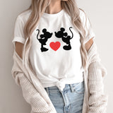 Kissing Characters Graphic Tee | Theme Park | Disney | Mickey Mouse | Minnie Mouse | Heart | Kissing