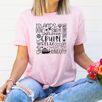 Cruise Words Graphic Tee | Cruise Ship | Vacation | Life Is Better | Oh Ship | Cruise Vibes | Ocean