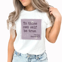 Shakespeare Graphic Tee | Author | Read | Book | Shakespeare | Poetry | Be True | Inspirational