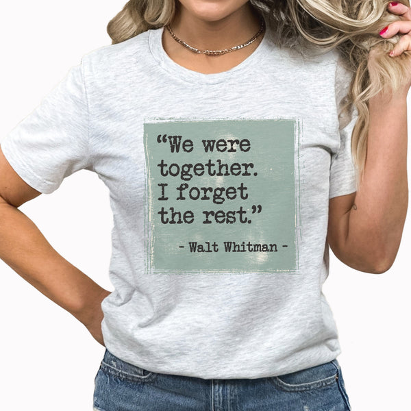 Walt Whitman Graphic Tee | Author | Book | Read | Inspirational | Poetry