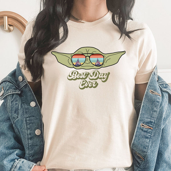 Best Day Ever Yoda Graphic Tee | Yoda | Disney | Theme Park | Sunglasses | Disney Castle | Disney Vacation