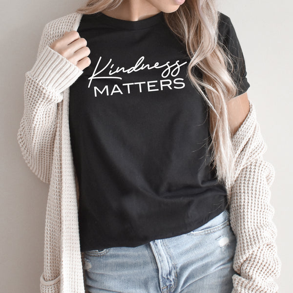 Kindness Matters Graphic Tee | Scatter Kindness | Be Kind | Be Positive