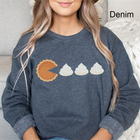 Pacman Pies | Thanksgiving | Graphic Sweatshirt | Arcade Game | Pie | Whipped Cream | Eat Me | Funny Graphic | Retro Game