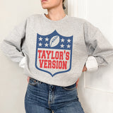 Taylor's Football Version Graphic Sweatshirt | Trending | Travis | Team | Romance | Concert | Music | Sports