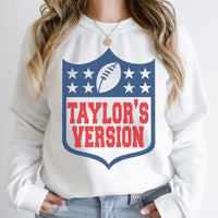 Taylor's Football Version Graphic Sweatshirt | Trending | Travis | Team | Romance | Concert | Music | Sports