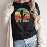 Not A Hugger Graphic Tee | Distressed Rainbow Stripes Cactus | Desert | Funny Sarcastic | Vintage | Retro