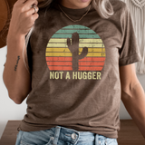 Not A Hugger Graphic Tee | Distressed Rainbow Stripes Cactus | Desert | Funny Sarcastic | Vintage | Retro