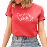 Best Auntie Graphic Tee | Family | Mother's Day Gift | Best Aunt | Heart | Loved | Mother's Day Best