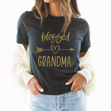 Blessed Grandma Graphic Tee | Grandma | Grandmother | Blessed | Heart | Arrow | Gold Print | Mother's day Gift